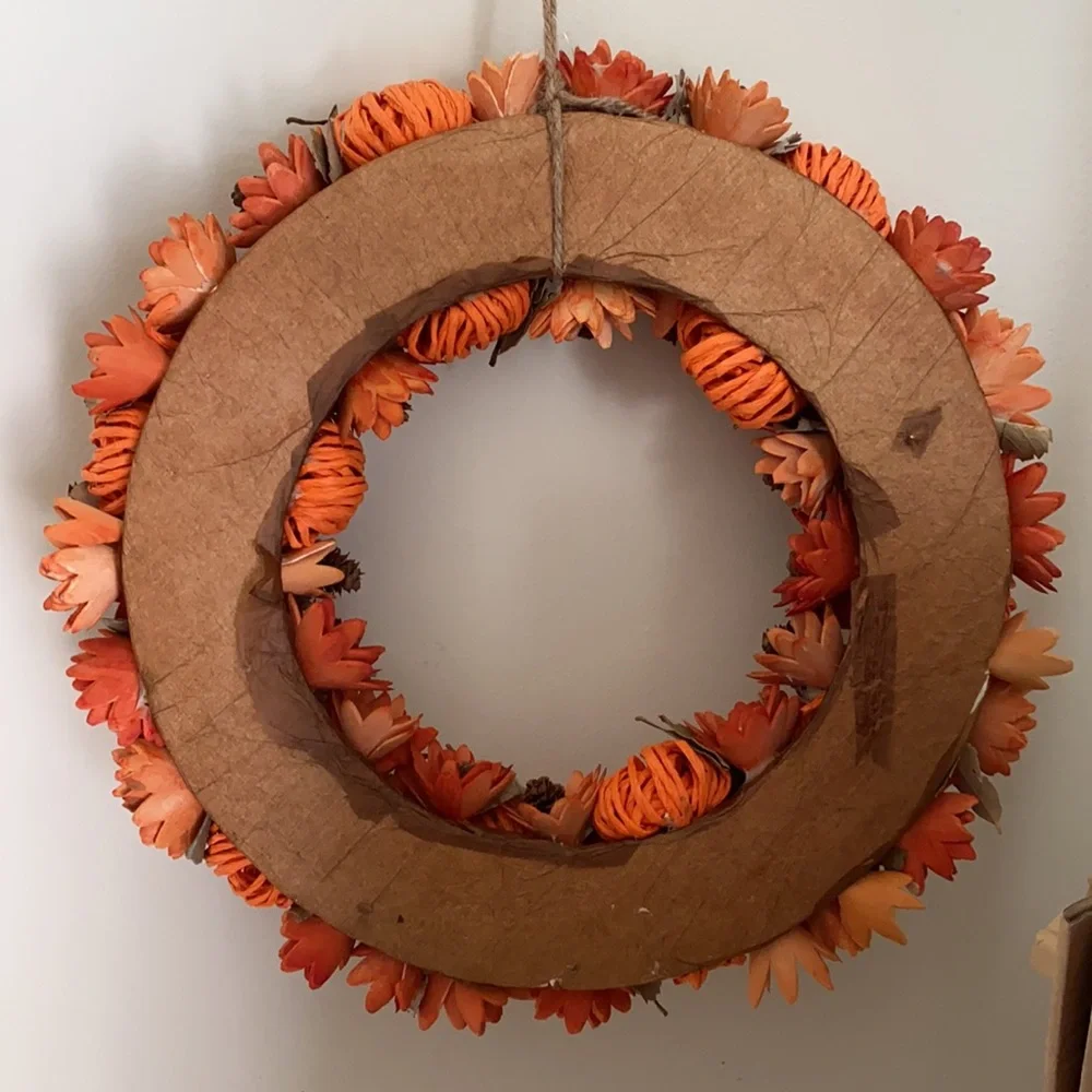 Fall autumn harvest orange wreath